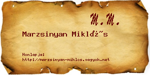 Marzsinyan Miklós névjegykártya